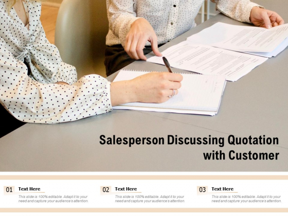 Salesperson Discussing Quotation With Customer Ppt PowerPoint Presentation Gallery Ideas PDF Salesperson Discussing Quotation With Customer Ppt PowerPoint Presentation Gallery Ideas PDF