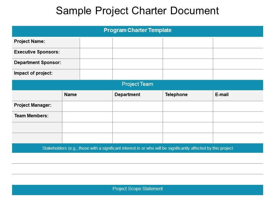 Project Charter Template Excel