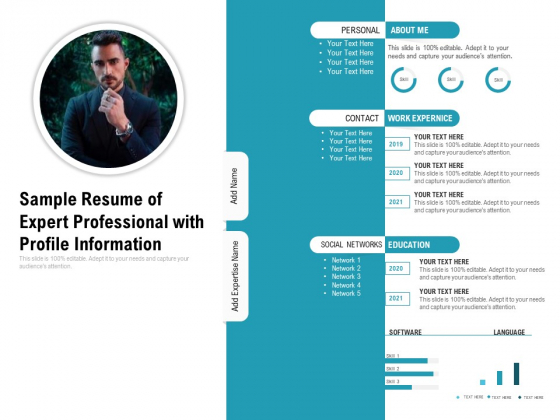 Sample Resume Of Expert Professional With Profile Information Ppt  PowerPoint Presentation Pictures Background Images PDF - PowerPoint  Templates