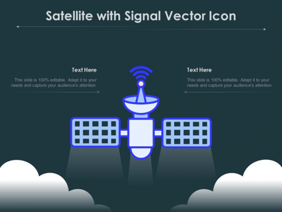 Satellite With Signal Vector Icon Ppt PowerPoint Presentation Summary Themes PDF