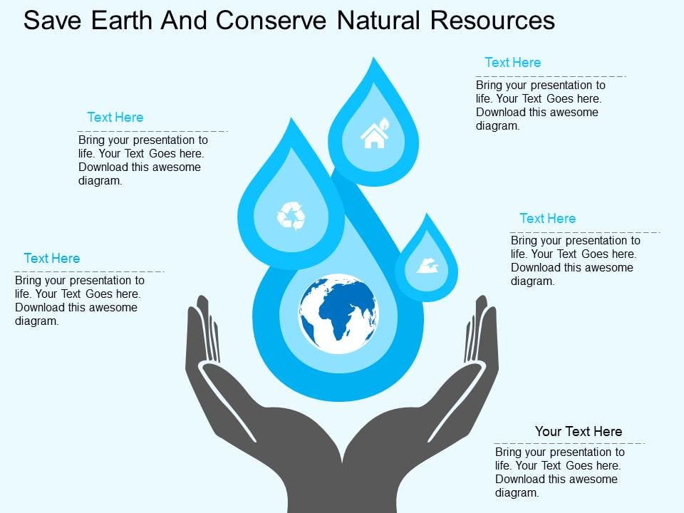 Save Earth And Conserve Natural Resources Powerpoint Templates