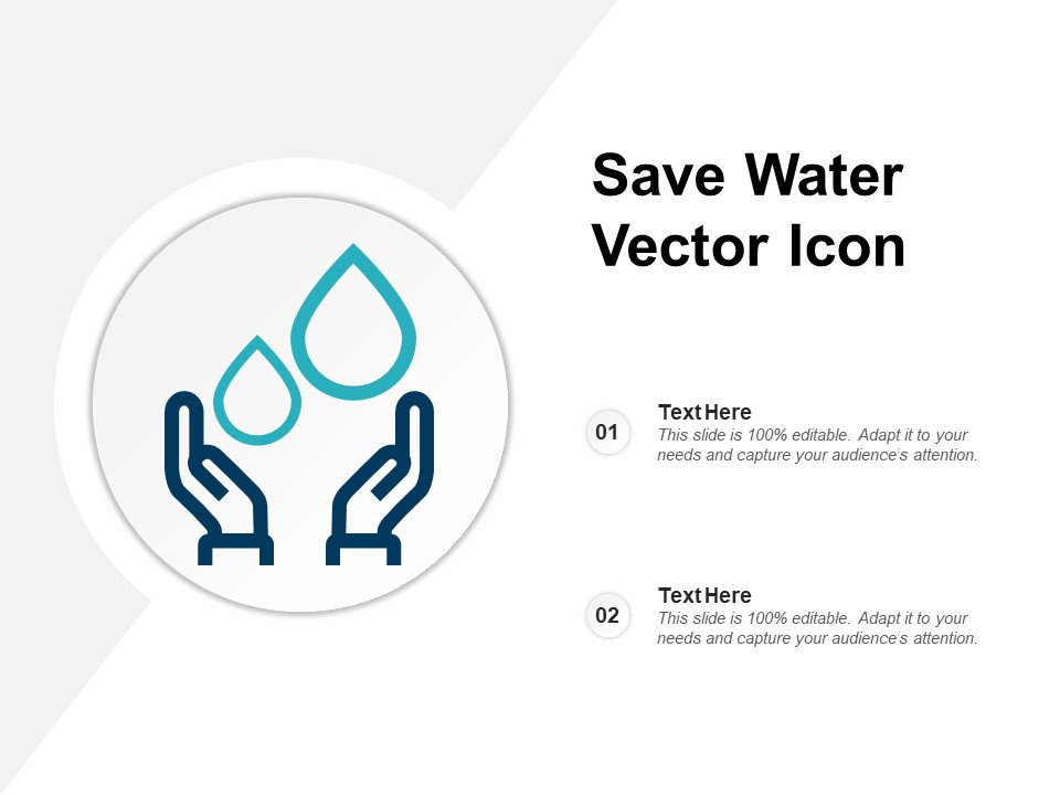Save Water Vector Icon Ppt PowerPoint Presentation Icon Files