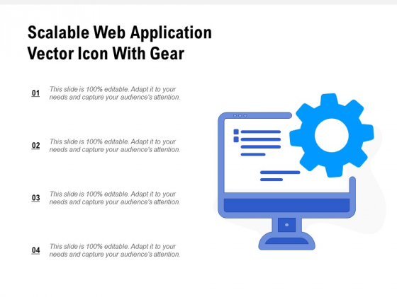 Scalable Web Application Vector Icon With Gear Ppt PowerPoint Presentation Inspiration Diagrams PDF