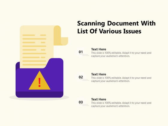 Scanning Document With List Of Various Issues Ppt PowerPoint Presentation File Aids PDF Scanning Document With List Of Various Issues Ppt PowerPoint Presentation File Aids PDF