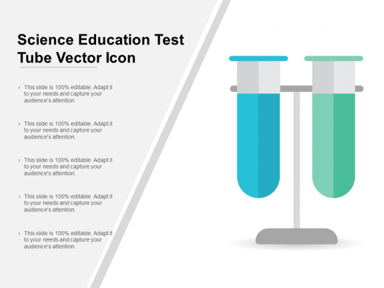 Science Education Test Tube Vector Icon Ppt PowerPoint Presentation Pictures Graphics Design