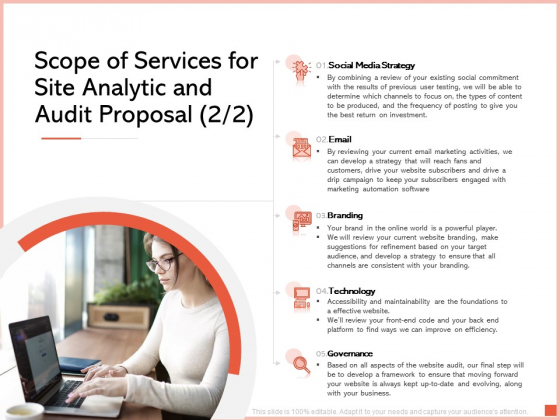 Scope Of Services For Site Analytic And Audit Proposal Email Ppt Show Examples PDF Scope Of Services For Site Analytic And Audit Proposal Email Ppt Show Examples PDF