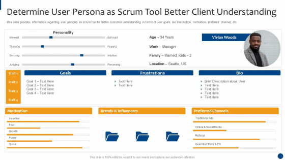 Scrum Master Approaches And Tools IT Determine User Persona As Scrum Tool Better Client Understanding Background PDF