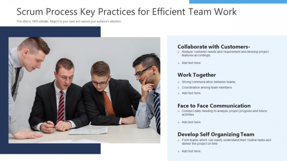 Scrum Process Key Practices For Efficient Team Work Ppt Model Design Templates PDF Scrum Process Key Practices For Efficient Team Work Ppt Model Design Templates PDF