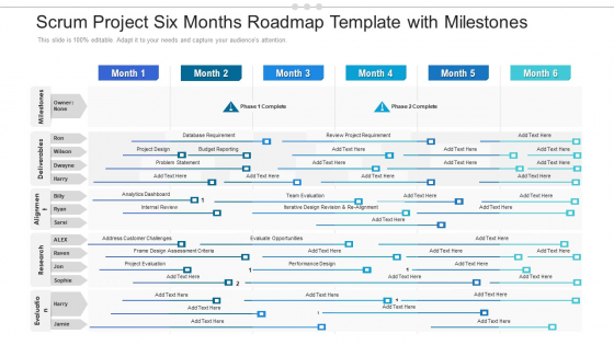 Scrum Project Six Months Roadmap Template With Milestones Formats Scrum Project Six Months Roadmap Template With Milestones Formats