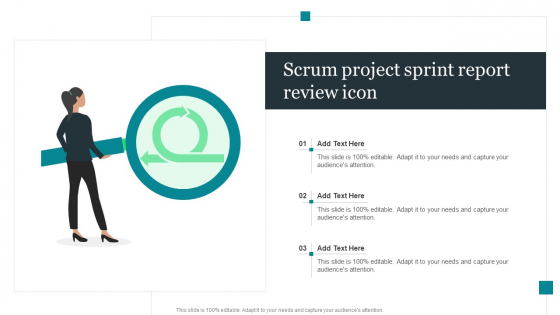 Scrum Project Sprint Report Review Icon Rules PDF