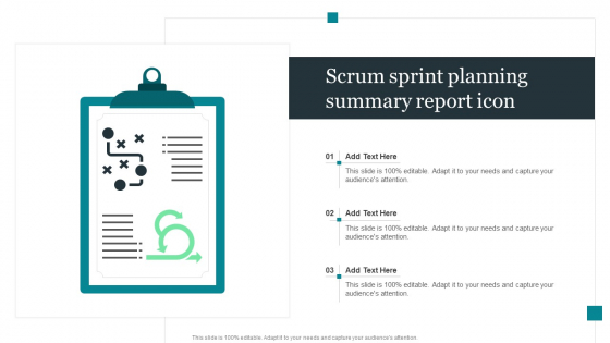 Scrum Sprint Planning Summary Report Icon Topics PDF