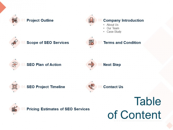 Search Engine Optimization Utilities Proposal Table Of Content Elements PDF Search Engine Optimization Utilities Proposal Table Of Content Elements PDF