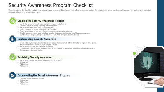 Security Awareness Program Checklist Ppt Layouts Microsoft PDF Security Awareness Program Checklist Ppt Layouts Microsoft PDF