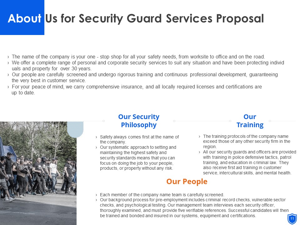 Security Guard Services Proposal Ppt PowerPoint Presentation Complete Deck With Slides best graphical