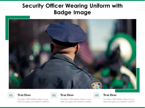 Security Officer Wearing Uniform With Badge Image Ppt PowerPoint Presentation Inspiration Microsoft PDF