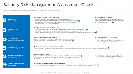 Security Risk Management Assessment Checklist Mockup PDF Security Risk Management Assessment Checklist Mockup PDF