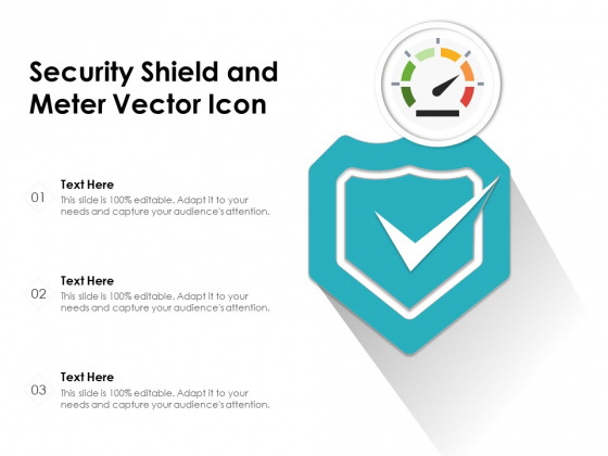 Security Shield And Meter Vector Icon Ppt PowerPoint Presentation Styles Summary PDF