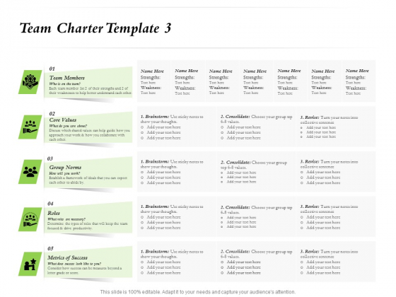 Select Of Organizational Model That Supports Your Strategy Team Charter Template Roles Ppt Show Summary PDF