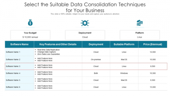Select The Suitable Data Consolidation Techniques For Your Business Pictures PDF Select The Suitable Data Consolidation Techniques For Your Business Pictures PDF