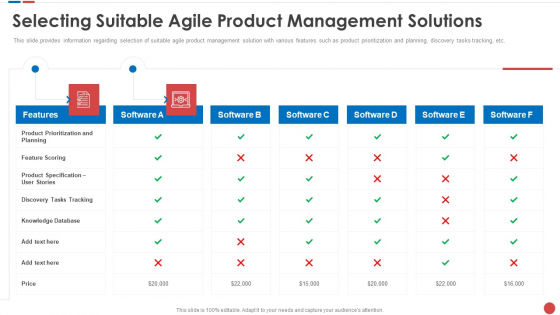 Selecting Suitable Agile Product Management Solutions Budgeting For Software Project IT Summary PDF Selecting Suitable Agile Product Management Solutions Budgeting For Software Project IT Summary PDF