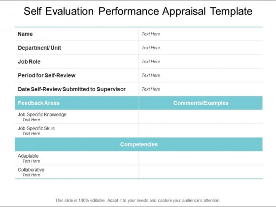 Self Evaluation Template For Performance Review
