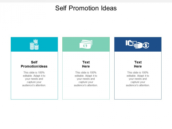 Self Promotion Ideas Ppt PowerPoint Presentation Gallery Clipart Cpb