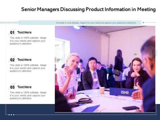 Senior Managers Discussing Product Information In Meeting Ppt PowerPoint Presentation Summary Format Ideas PDF