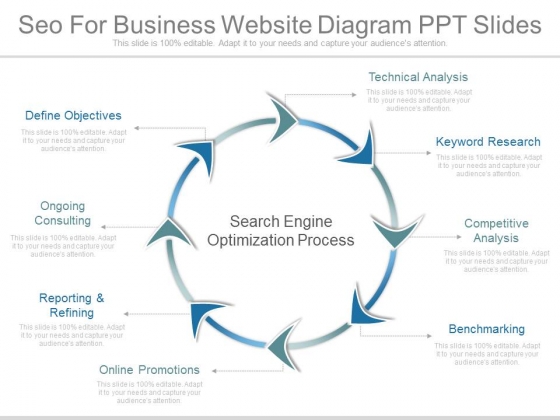 Seo For Business Website Diagram Ppt Slides