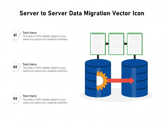 Server To Server Data Migration Vector Icon Ppt PowerPoint Presentation File Example Introduction PDF