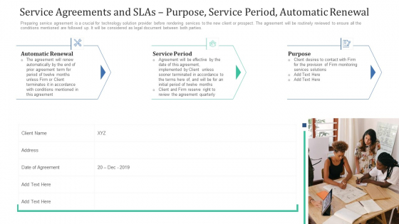 Service Agreements And Slas Purpose Service Period Automatic Renewal Structure PDF Service Agreements And Slas Purpose Service Period Automatic Renewal Structure PDF
