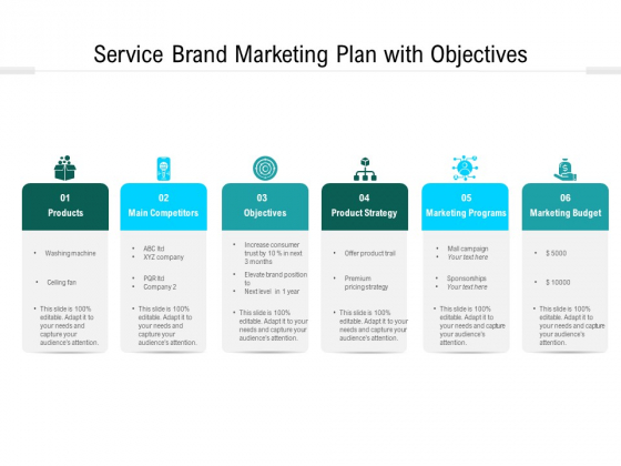 Service Brand Marketing Plan With Objectives Ppt PowerPoint Presentation Gallery Gridlines PDF Service Brand Marketing Plan With Objectives Ppt PowerPoint Presentation Gallery Gridlines PDF