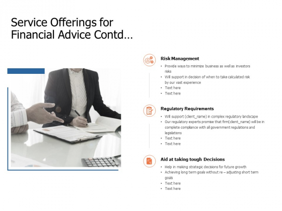 Service Offerings For Financial Advice Contd Ppt Powerpoint Presentation Templates Service Offerings For Financial Advice Contd Ppt Powerpoint Presentation Templates