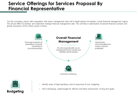 Service Offerings For Services Proposal By Financial Representative Sample PDF Service Offerings For Services Proposal By Financial Representative Sample PDF