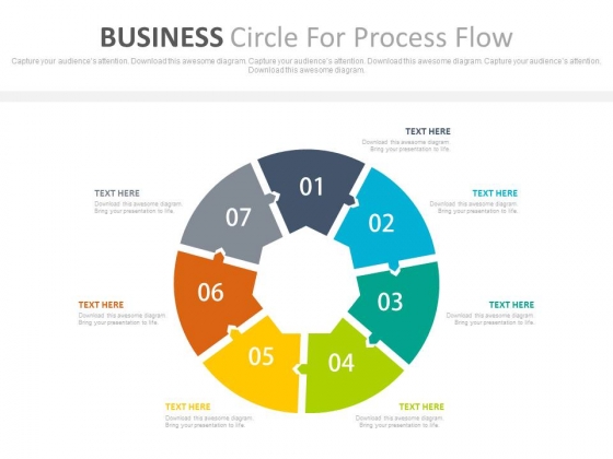 Seven Business Steps Circle Diagram Powerpoint Template