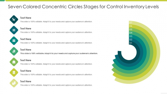 Seven Colored Concentric Circles Stages For Control Inventory Levels Elements PDF Seven Colored Concentric Circles Stages For Control Inventory Levels Elements PDF