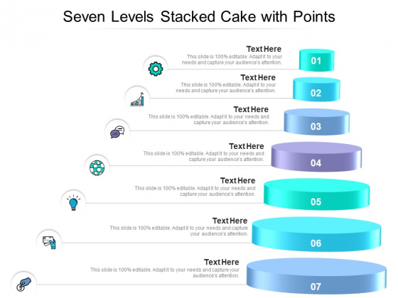 Seven Levels Stacked Cake With Points Ppt PowerPoint Presentation Gallery Ideas PDF Seven Levels Stacked Cake With Points Ppt PowerPoint Presentation Gallery Ideas PDF