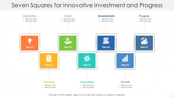 Seven Squares For Innovative Investment And Progress Template PDF Seven Squares For Innovative Investment And Progress Template PDF