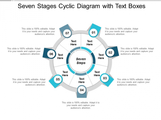 Seven Stages Cyclic Diagram With Text Boxes Ppt Powerpoint Presentation Infographic Template Gridlines
