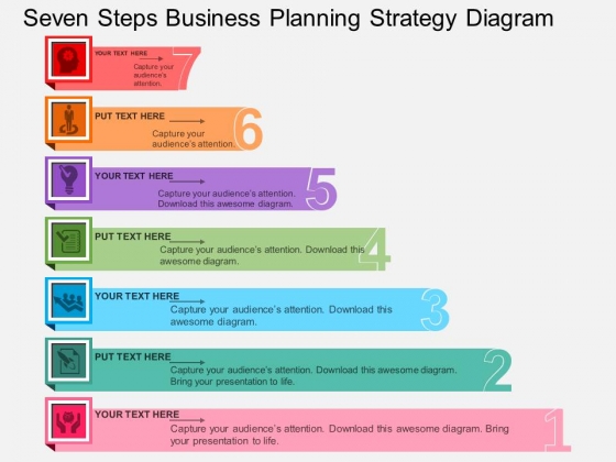 Seven Steps Business Planning Strategy Diagram Powerpoint Template Seven Steps Business Planning Strategy Diagram Powerpoint Template