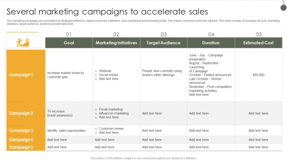Several Marketing Campaigns To Accelerate Sales Graphics PDF Several Marketing Campaigns To Accelerate Sales Graphics PDF