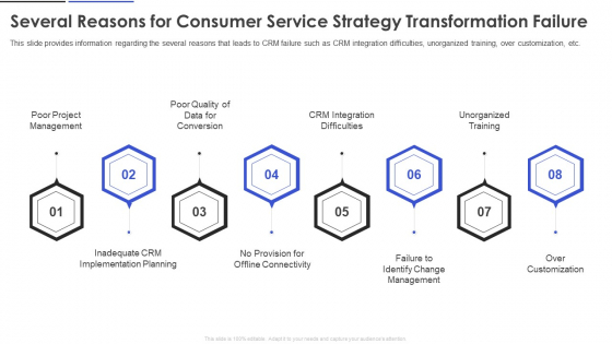 Several Reasons For Consumer Service Strategy Transformation Failure Brochure PDF