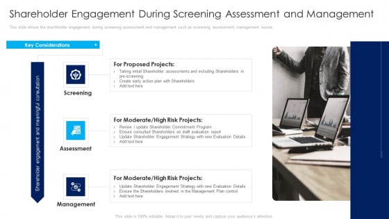Shareholder Engagement During Screening Assessment And Management Techniques Increase Stakeholder Value Mockup PDF