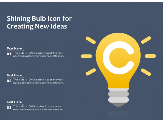 Shining Bulb Icon For Creating New Ideas Ppt PowerPoint Presentation Summary Objects PDF Shining Bulb Icon For Creating New Ideas Ppt PowerPoint Presentation Summary Objects PDF