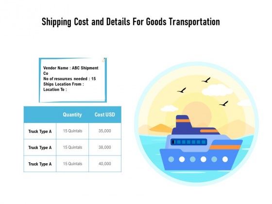 Shipping Cost And Details For Goods Transportation Ppt PowerPoint Presentation Professional Topics PDF Shipping Cost And Details For Goods Transportation Ppt PowerPoint Presentation Professional Topics PDF