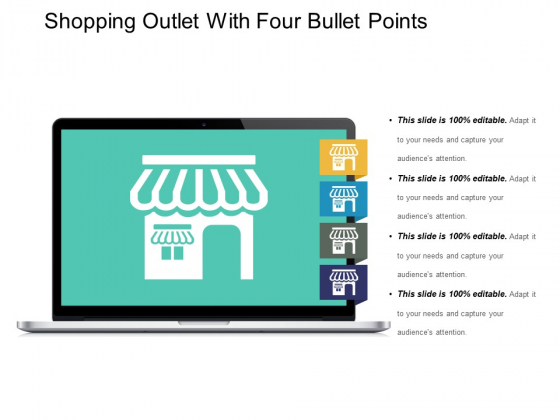 Shopping Outlet With Four Bullet Points Ppt PowerPoint Presentation Styles Outline