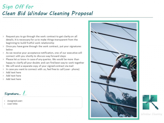 Sign Off For Clean Bid Window Cleaning Proposal Ppt Styles Vector PDF Sign Off For Clean Bid Window Cleaning Proposal Ppt Styles Vector PDF