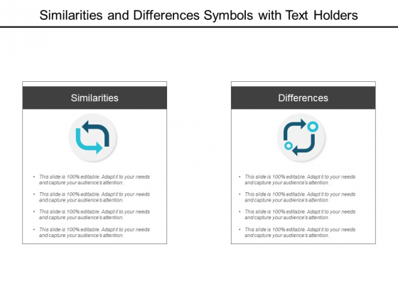 Similarities And Differences Symbols With Text Holders Ppt Powerpoint Presentation Inspiration Gridlines Similarities And Differences Symbols With Text Holders Ppt Powerpoint Presentation Inspiration Gridlines