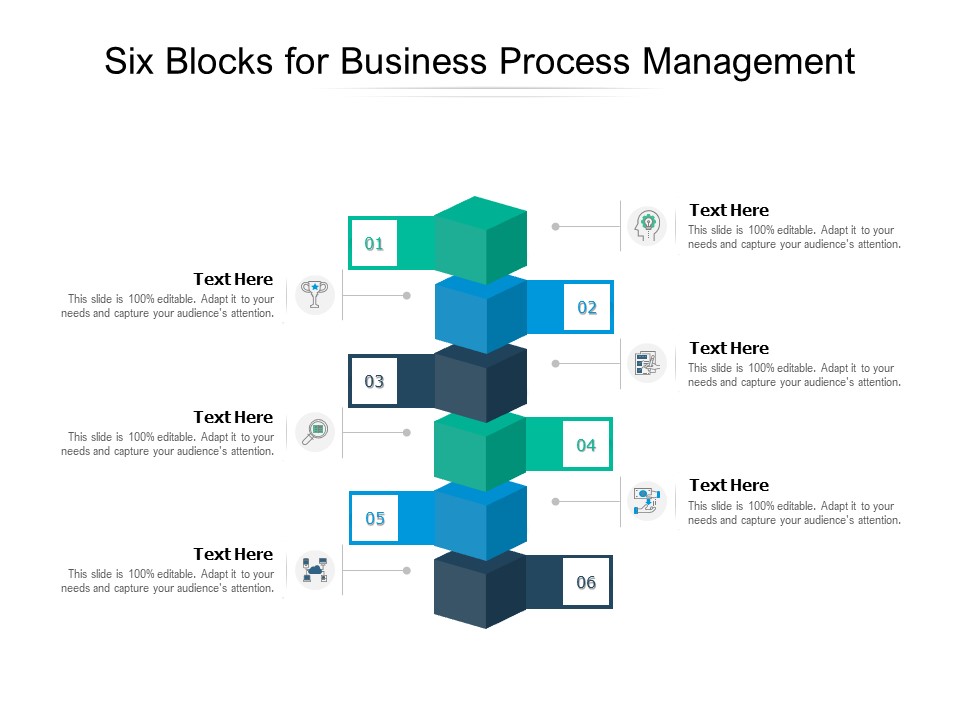 Six Blocks For Business Process Management Ppt PowerPoint Presentation Infographic Template Format Ideas