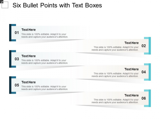 Six Bullet Points With Text Boxes Ppt PowerPoint Presentation Outline Layouts Six Bullet Points With Text Boxes Ppt PowerPoint Presentation Outline Layouts