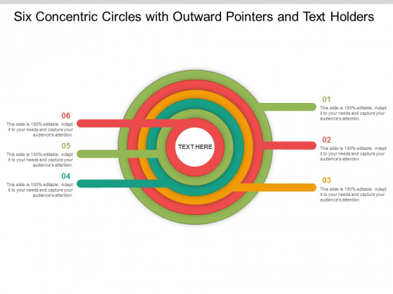 Six Concentric Circles With Outward Pointers And Text Holders Ppt Powerpoint Presentation Infographics Information Six Concentric Circles With Outward Pointers And Text Holders Ppt Powerpoint Presentation Infographics Information